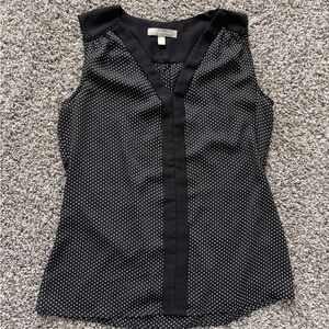 Banana Republic Black Polka Dot Sleeveless V-Neck Camisole
